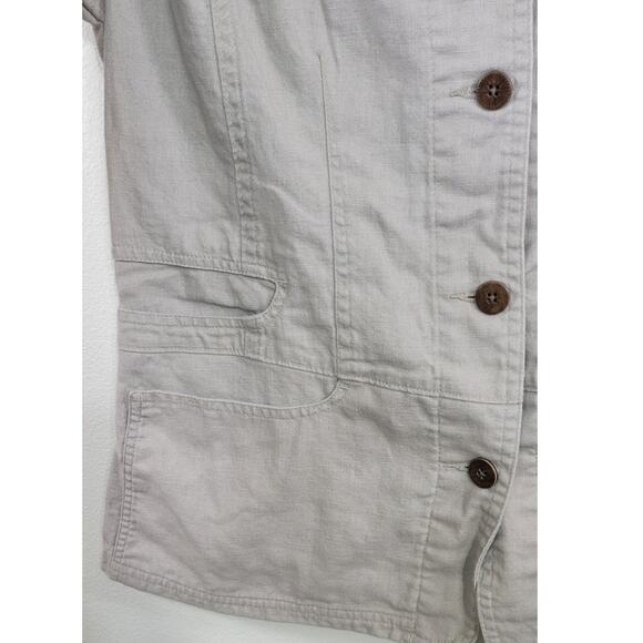 Woolrich Blazer Womens Small Linen Cotton Blend Classic Corporate Minimal Blazer - Picture 3 of 9